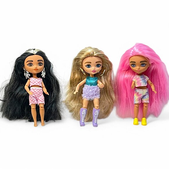 Barbie Extra Minis Collector Mini Barbie Doll Mattel 2021 Lot of 3 5.5" Tall - Picture 1 of 16